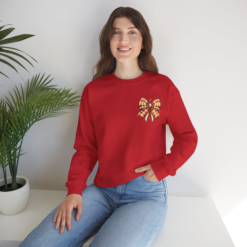 ORVIAN — Ghostly Coffee Break Coquette Bow Crewneck, Cozy Pumpkin Spice Halloween Unisex