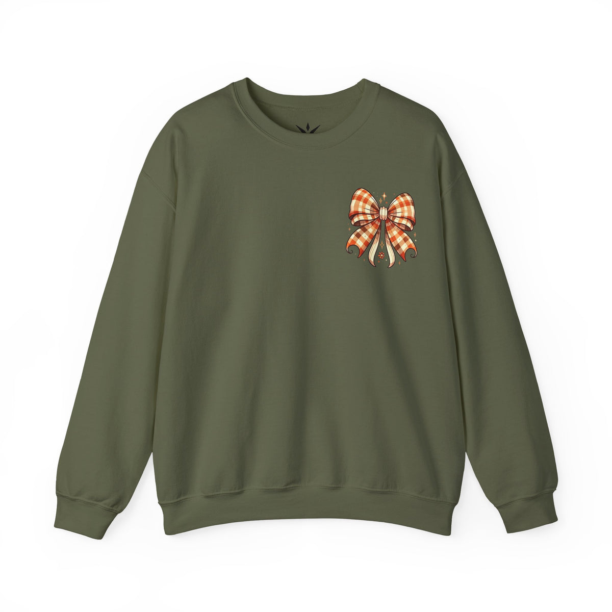 ORVIAN — Ghostly Coffee Break Coquette Bow Crewneck, Cozy Pumpkin Spice Halloween Unisex