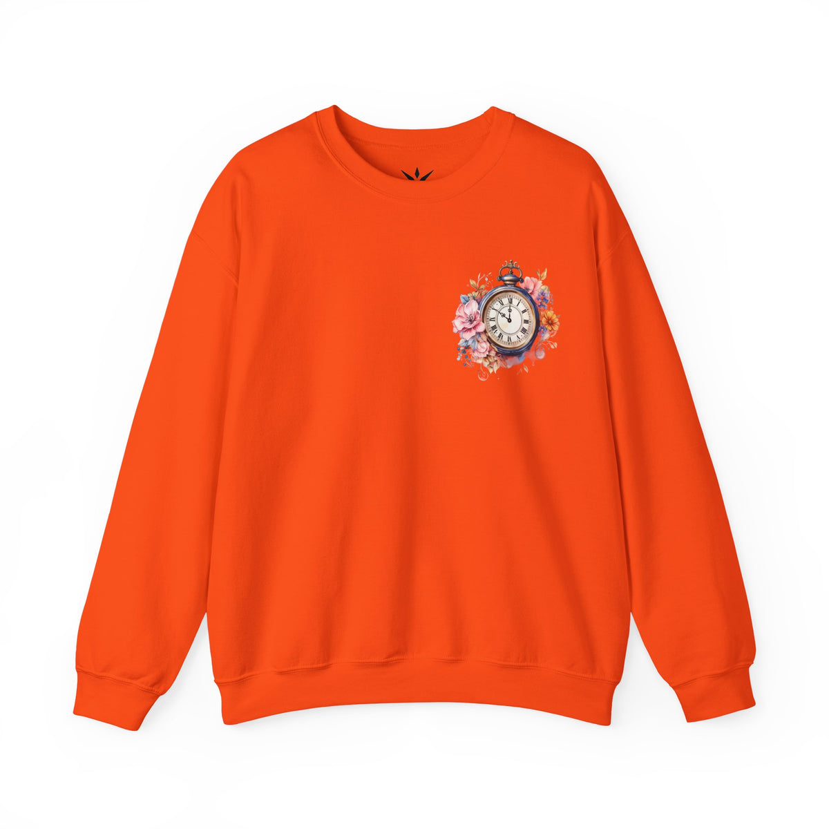 ORVIAN — Steampunk Floral Pocket Watch & Blooming Books Crewneck, Vintage Literary Unisex