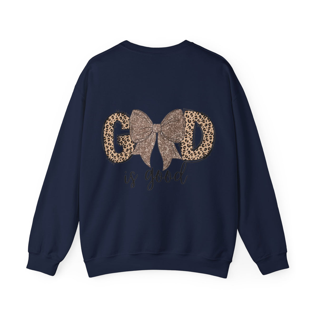 ORVIAN — Leopard Is The New Black & God Is Good Coquette Bow Crewneck, Faith-Inspired Unisex