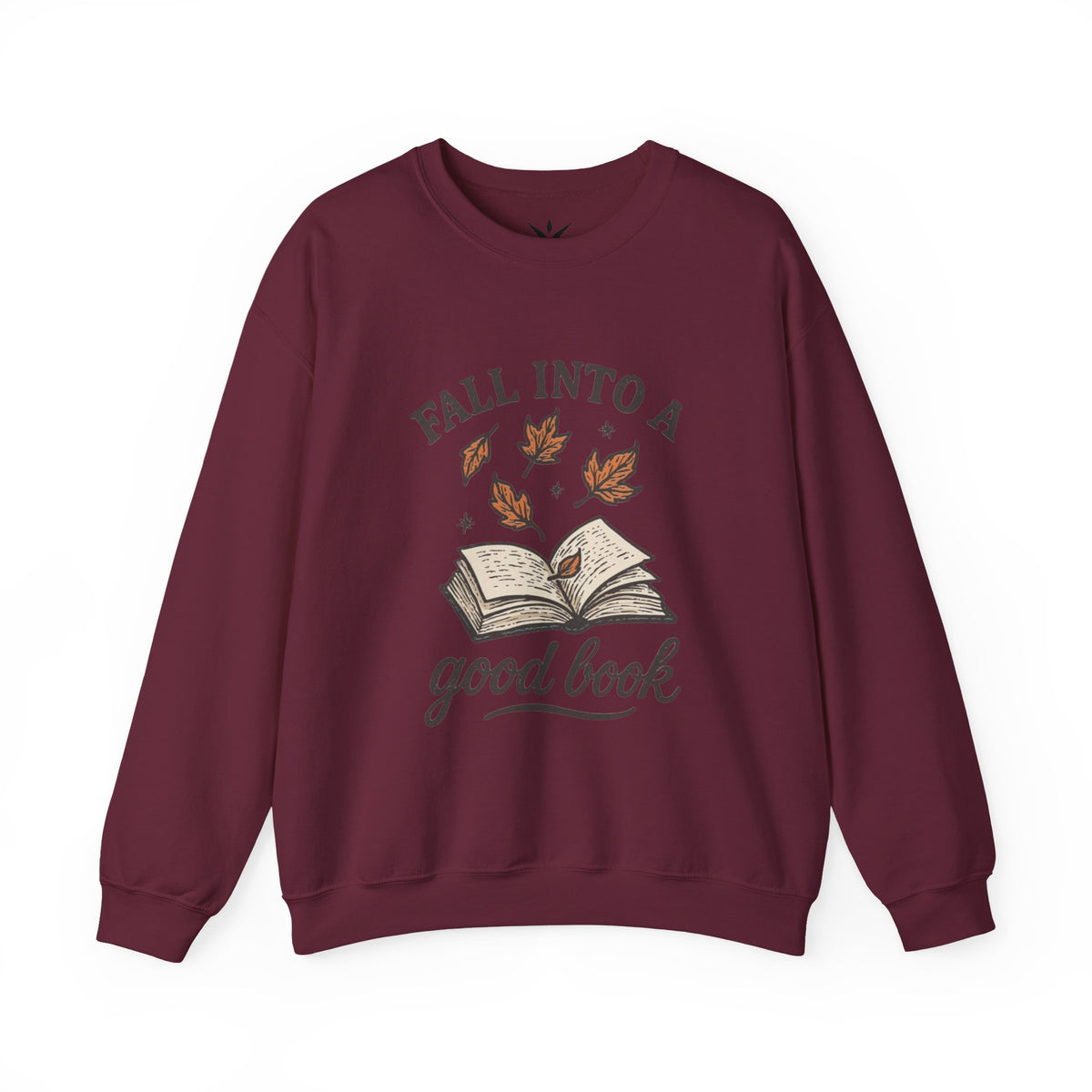 ORVIAN — Fall Into a Good Book Ghost Crewneck, Cozy Autumn Book Lover Unisex Heavy Blend