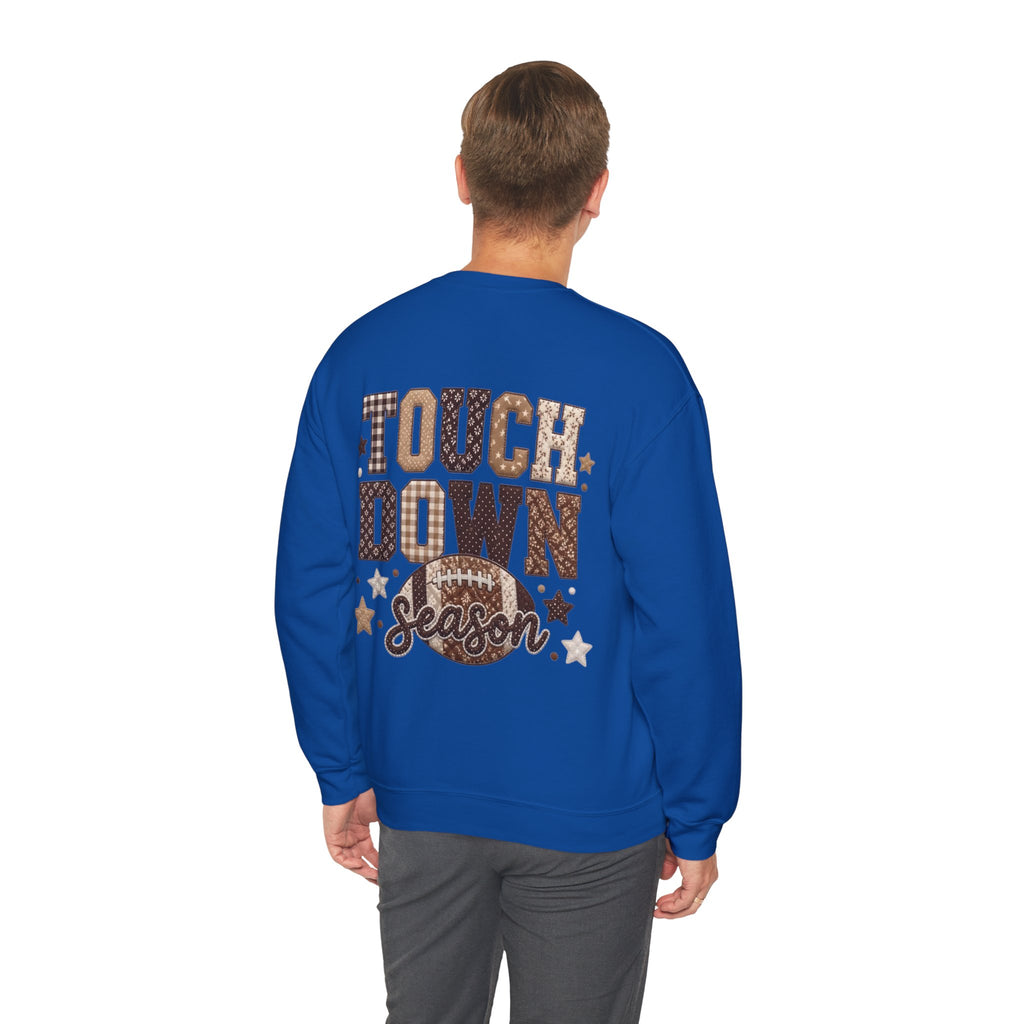 ORVIAN — Touchdown Season Football Bow Crewneck, Sparkle Game Day Sporty Unisex Heavy Blend