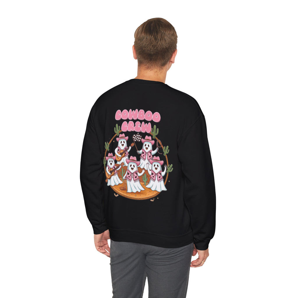 ORVIAN — Howdy Halloween Ghost Cowboy Crewneck, Pink Cowboo Western Unisex Heavy Blend