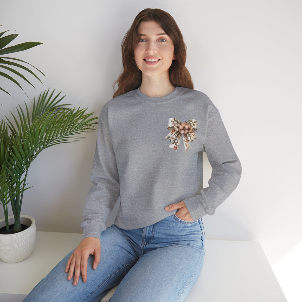 ORVIAN — Pumpkin Spice & Autumn Botanicals Crewneck, Floral Pumpkin Fall Unisex Sweatshirt