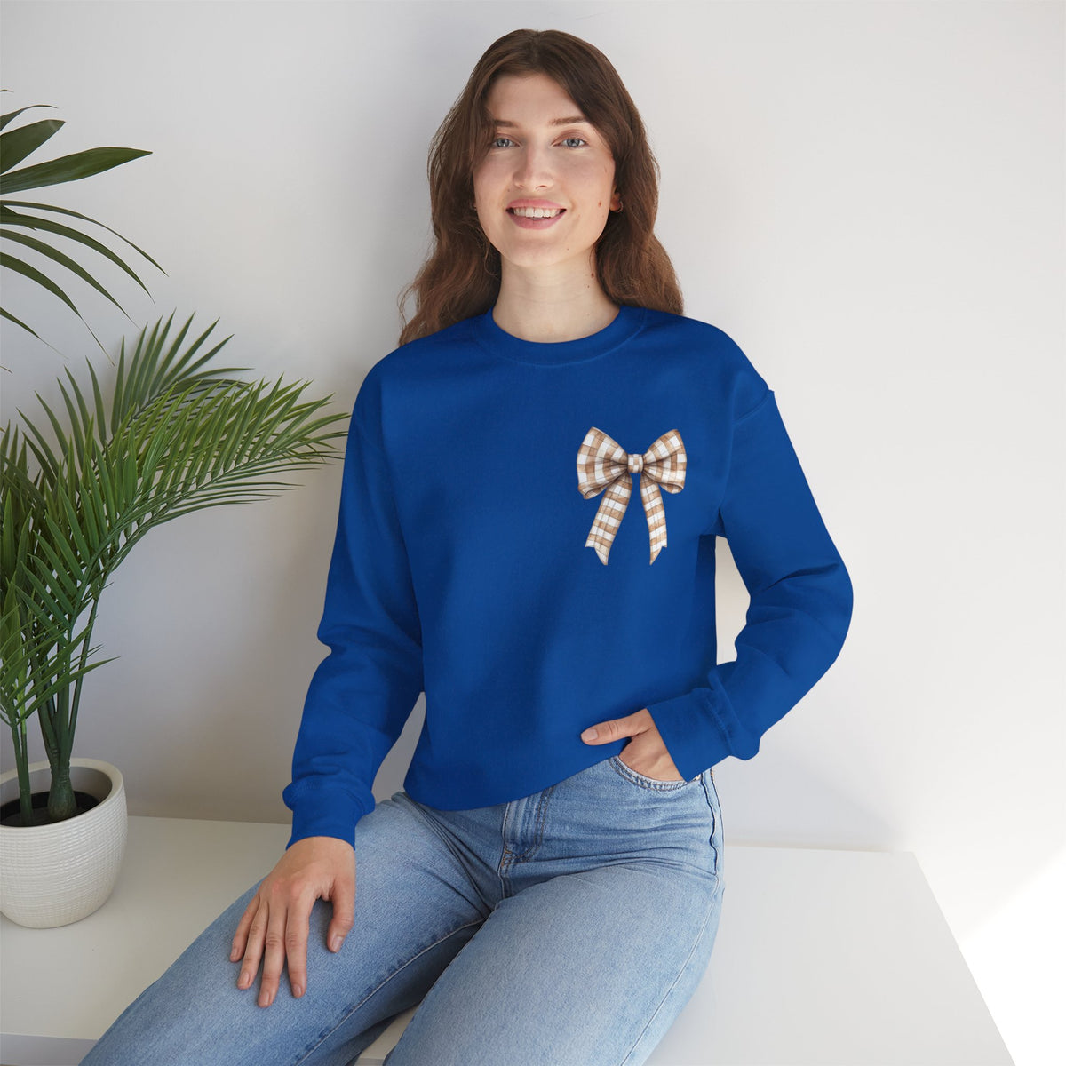 ORVIAN — Touchdown Season Football Bow Crewneck, Sparkle Game Day Sporty Unisex Heavy Blend
