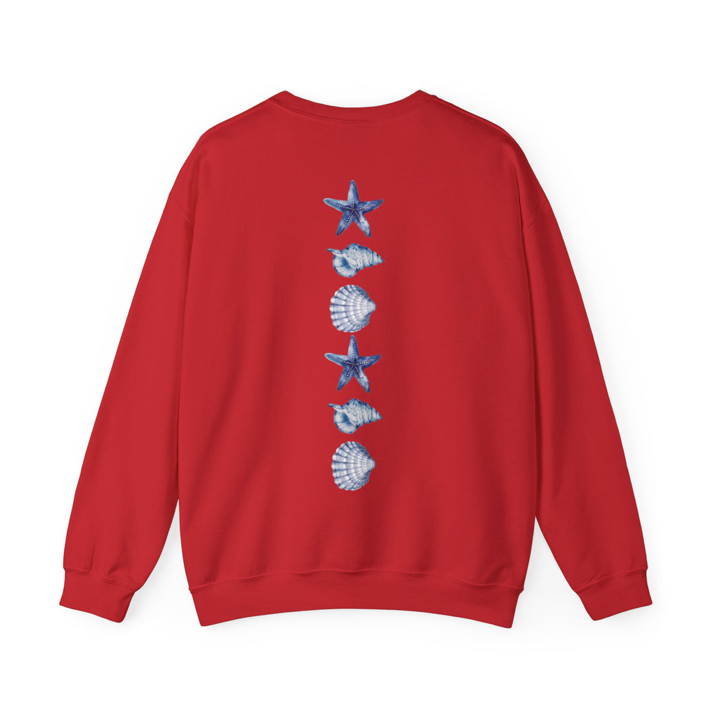 ORVIAN — Sea Turtle & Seashell Starfish Crewneck, Coastal Ocean Nautical Unisex Heavy Blend
