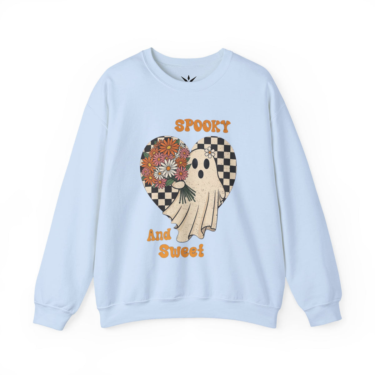 ORVIAN — Spooky & Sweet Ghost Crewneck, Coquette Bow Heart Halloween Unisex Sweatshirt
