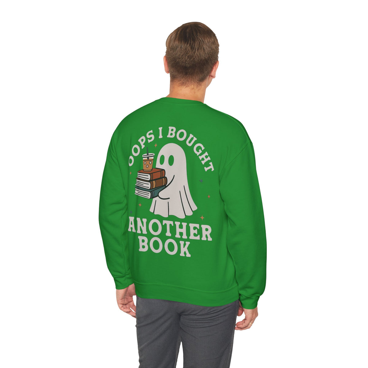 ORVIAN — Fall Into a Good Book Ghost Crewneck, Cozy Autumn Book Lover Unisex Heavy Blend