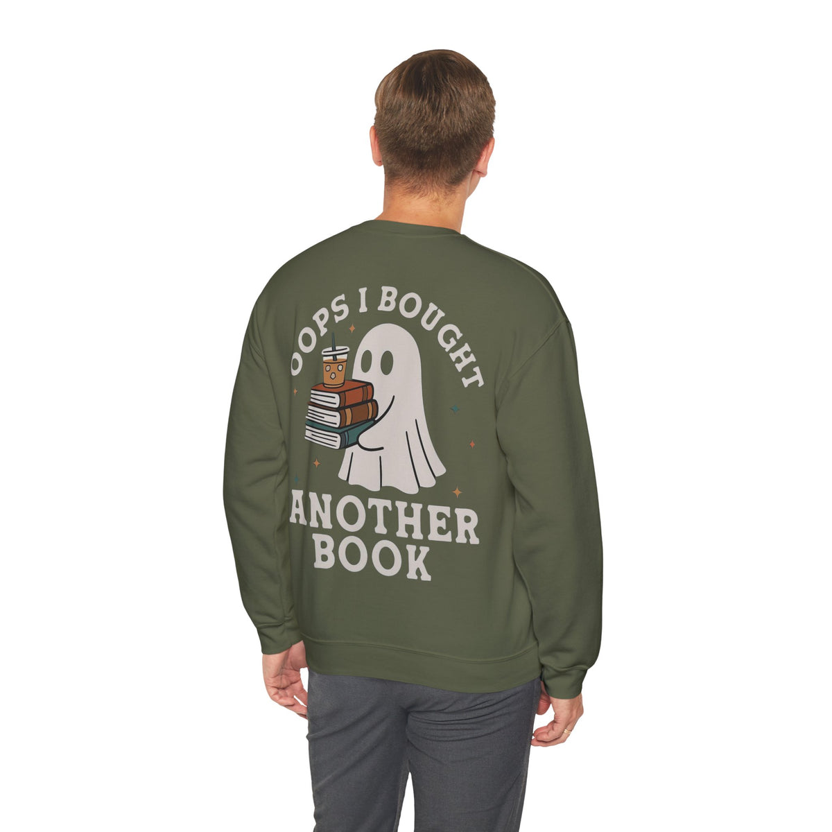 ORVIAN — Fall Into a Good Book Ghost Crewneck, Cozy Autumn Book Lover Unisex Heavy Blend