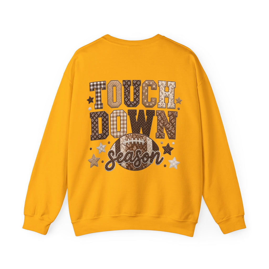 ORVIAN — Touchdown Season Football Bow Crewneck, Sparkle Game Day Sporty Unisex Heavy Blend