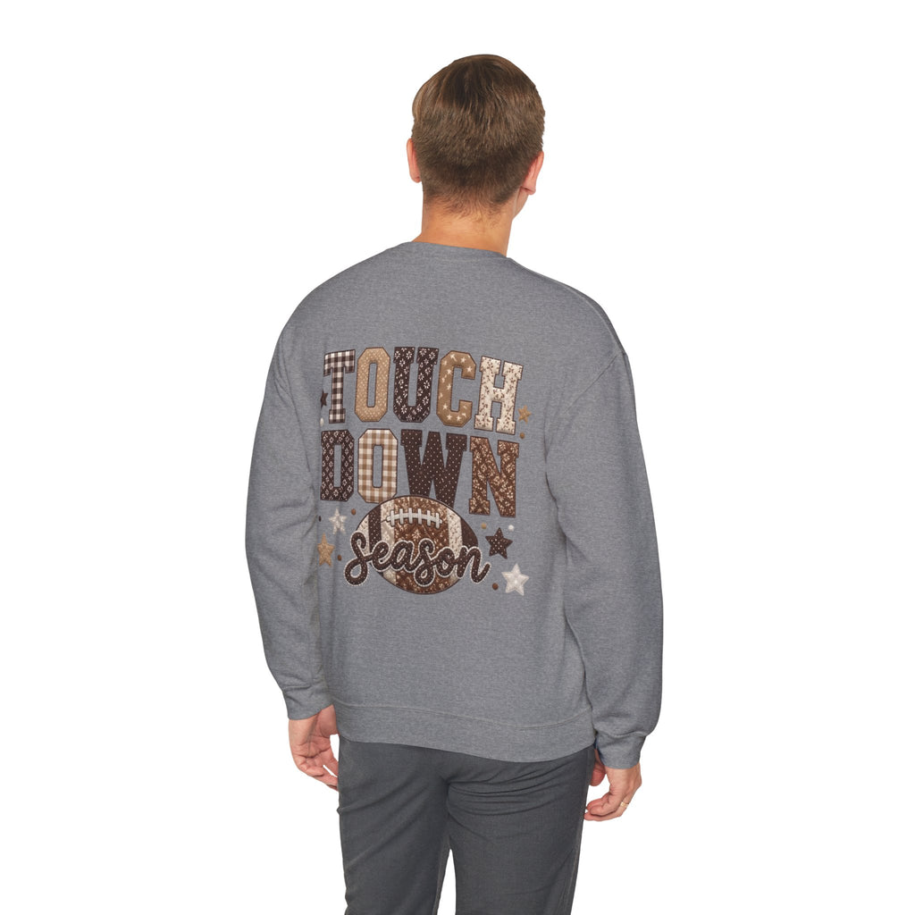 ORVIAN — Touchdown Season Football Bow Crewneck, Sparkle Game Day Sporty Unisex Heavy Blend