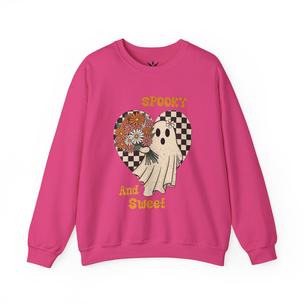 ORVIAN — Spooky & Sweet Ghost Crewneck, Coquette Bow Heart Halloween Unisex Sweatshirt
