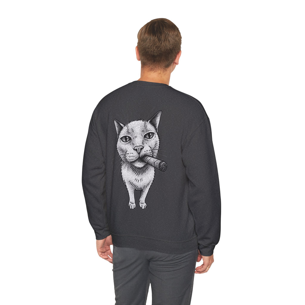 ORVIAN — Chaos Cat Crewneck, Reversed Lettering & Rebel Cat Graphic Unisex Heavy Blend