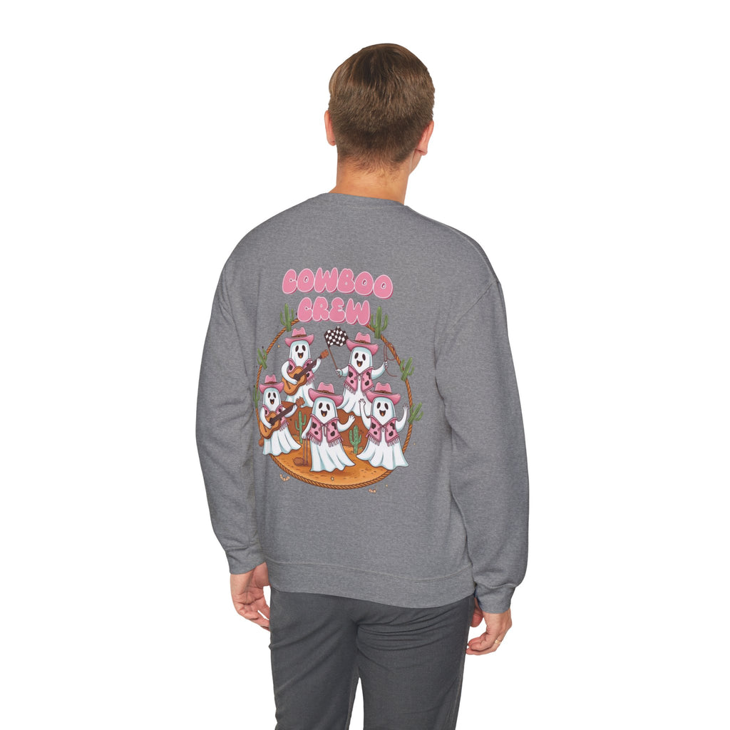 ORVIAN — Howdy Halloween Ghost Cowboy Crewneck, Pink Cowboo Western Unisex Heavy Blend