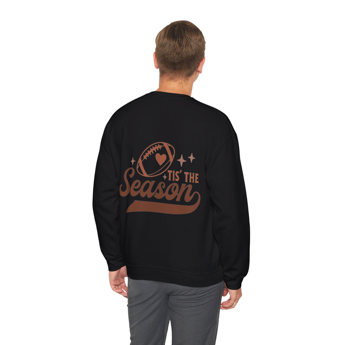ORVIAN — Cuddles & Touchdowns Football Crewneck, Heart Football Game Day Unisex Heavy Blend