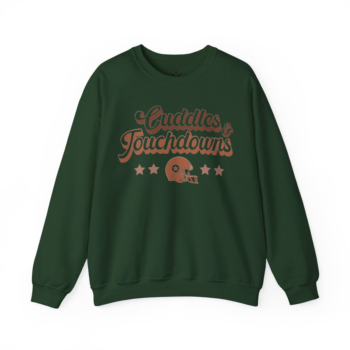 ORVIAN — Cuddles & Touchdowns Football Crewneck, Heart Football Game Day Unisex Heavy Blend