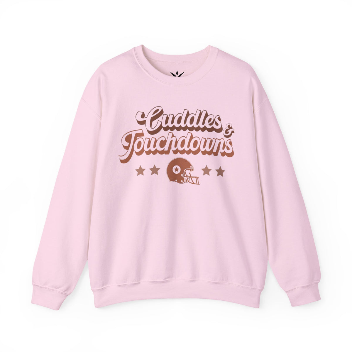 ORVIAN — Cuddles & Touchdowns Football Crewneck, Heart Football Game Day Unisex Heavy Blend
