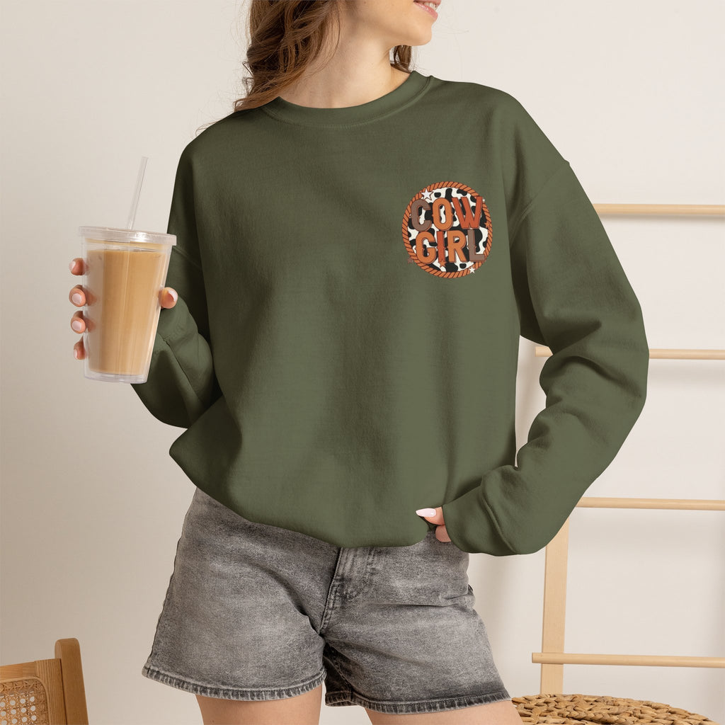 ORVIAN — Cowgirl “If I'm the Problem” Western Crewneck, Longhorn Skull Unisex Heavy Blend