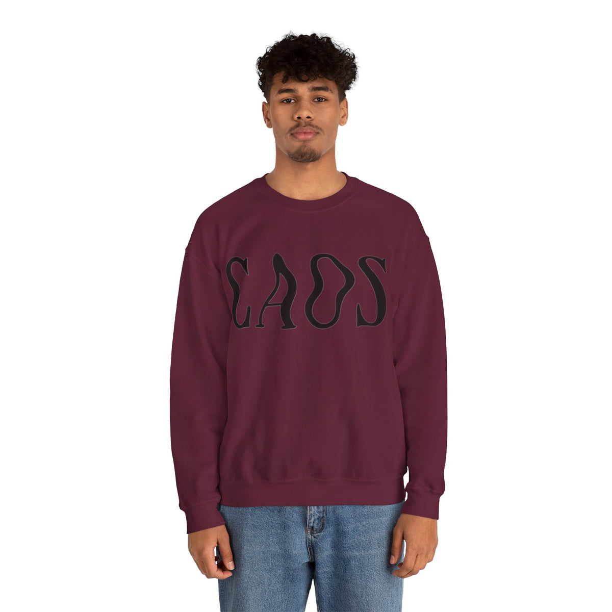 ORVIAN — Chaos Cat Crewneck, Reversed Lettering & Rebel Cat Graphic Unisex Heavy Blend