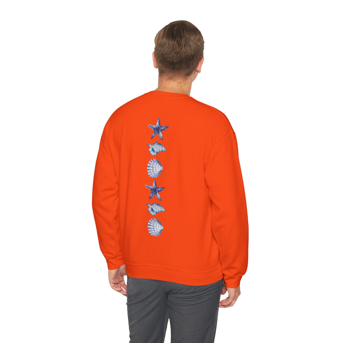 ORVIAN — Sea Turtle & Seashell Starfish Crewneck, Coastal Ocean Nautical Unisex Heavy Blend