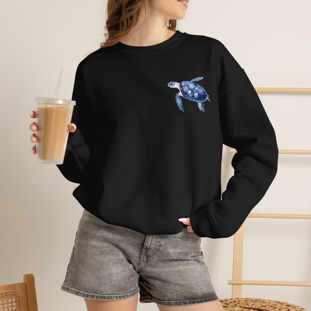 ORVIAN — Sea Turtle & Seashell Starfish Crewneck, Coastal Ocean Nautical Unisex Heavy Blend