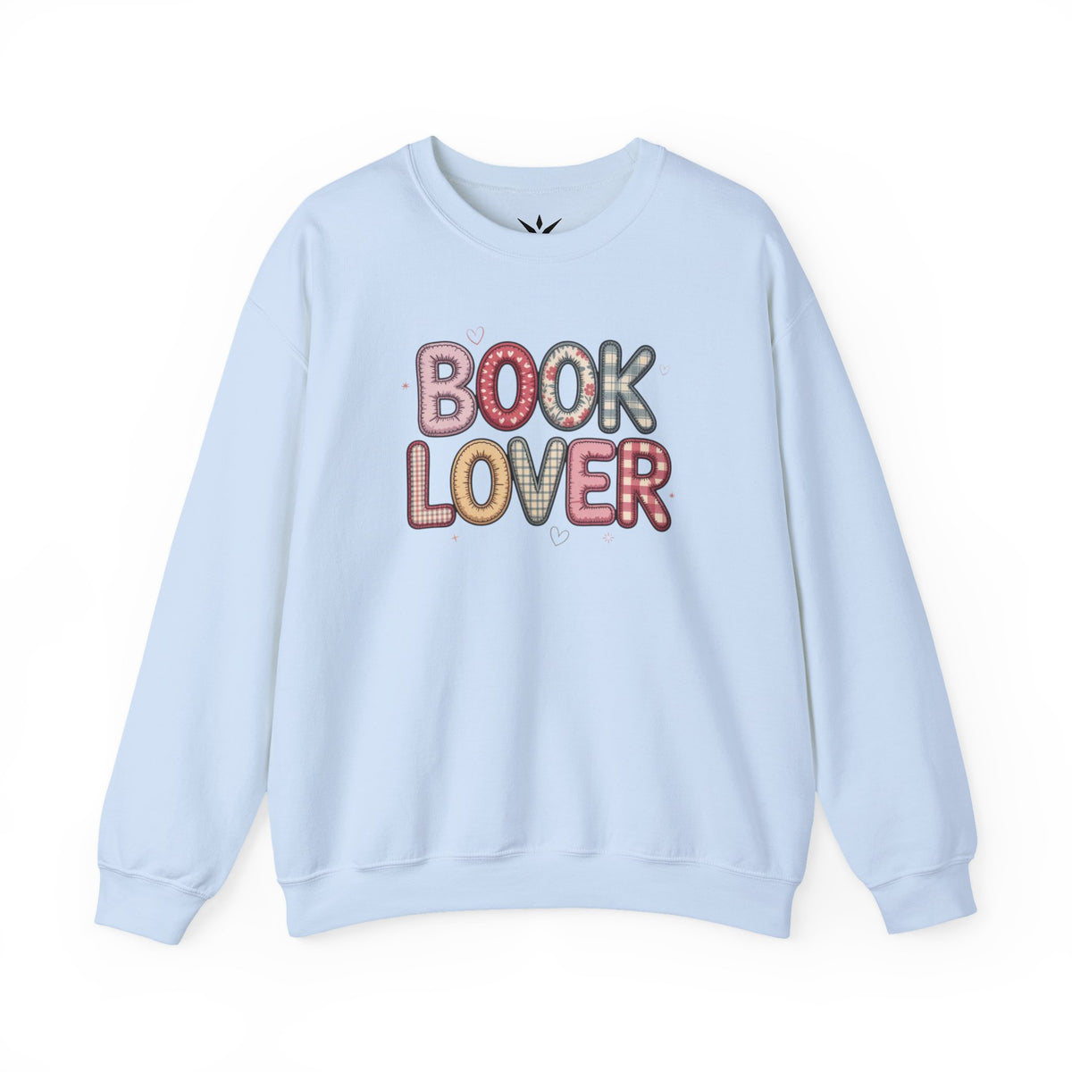ORVIAN — Book Lover Floral Crewneck, Colorful Typography & Rose Book Stack Unisex Heavy Blend