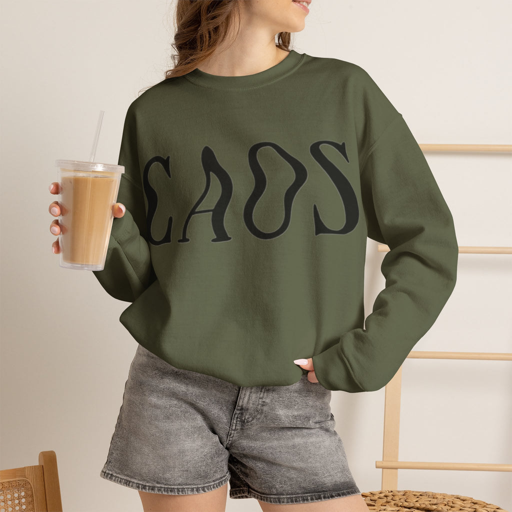 ORVIAN — Chaos Cat Crewneck, Reversed Lettering & Rebel Cat Graphic Unisex Heavy Blend