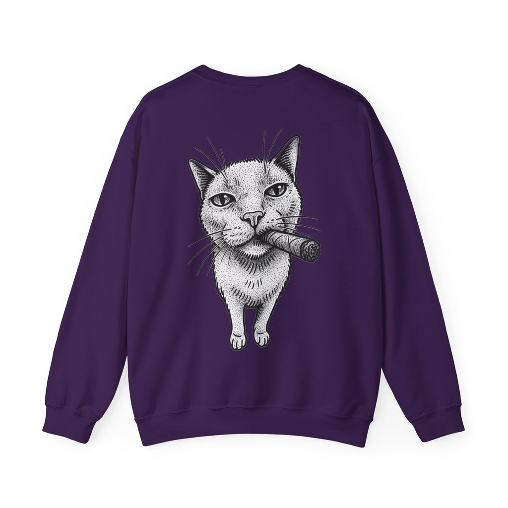 ORVIAN — Chaos Cat Crewneck, Reversed Lettering & Rebel Cat Graphic Unisex Heavy Blend