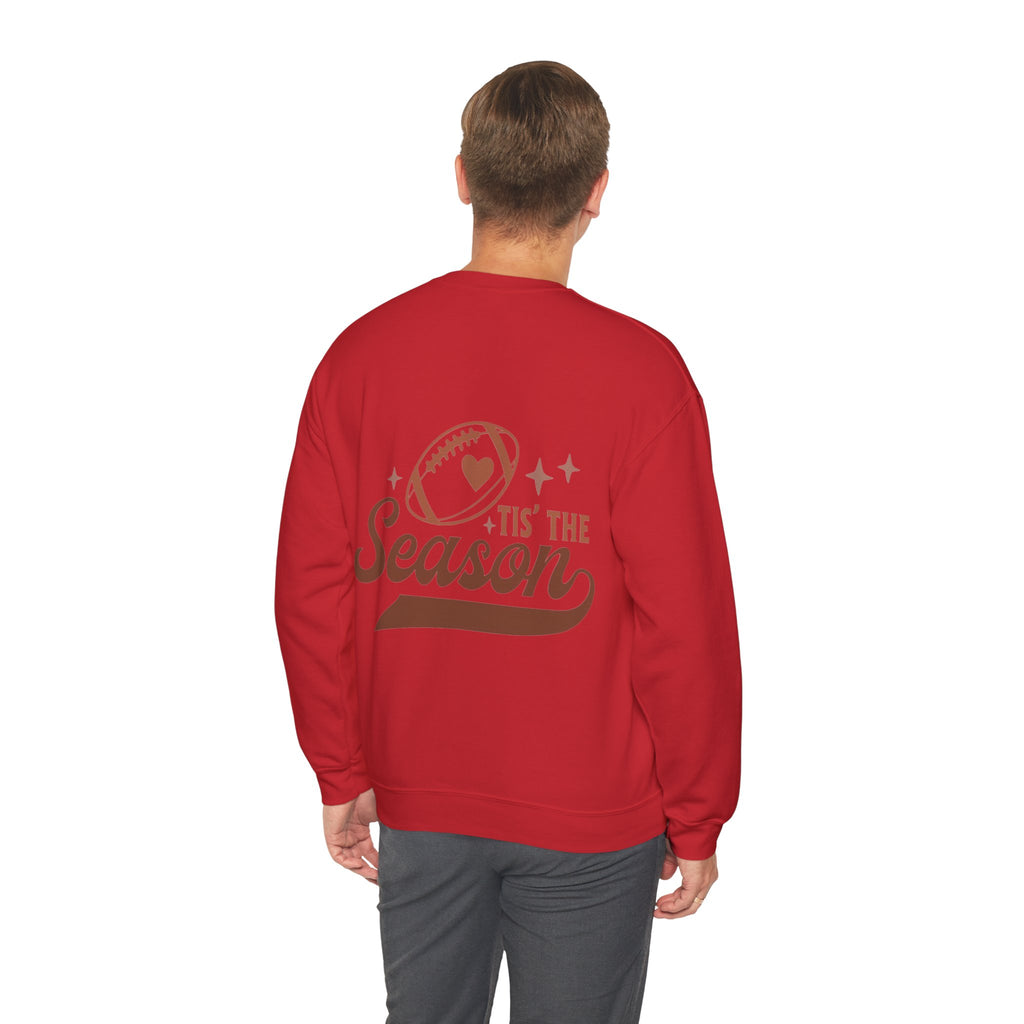 ORVIAN — Cuddles & Touchdowns Football Crewneck, Heart Football Game Day Unisex Heavy Blend