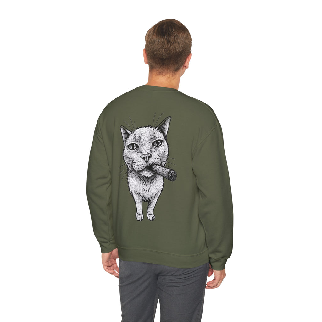 ORVIAN — Chaos Cat Crewneck, Reversed Lettering & Rebel Cat Graphic Unisex Heavy Blend