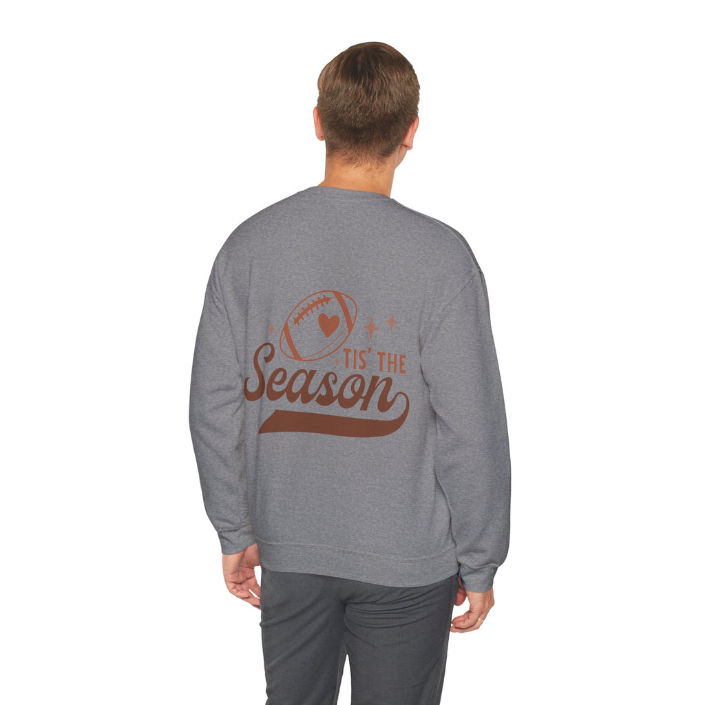 ORVIAN — Cuddles & Touchdowns Football Crewneck, Heart Football Game Day Unisex Heavy Blend