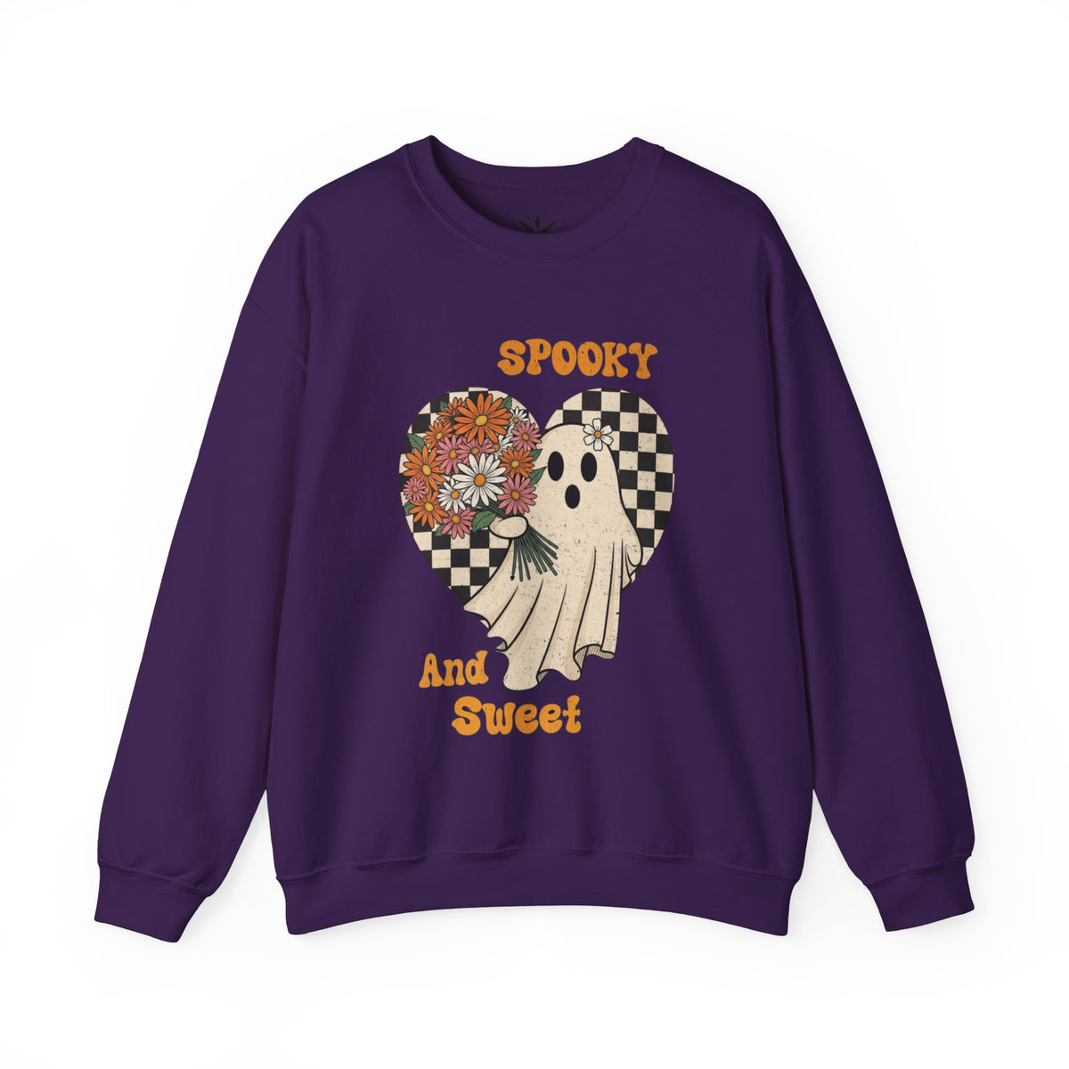 ORVIAN — Spooky & Sweet Ghost Crewneck, Coquette Bow Heart Halloween Unisex Sweatshirt