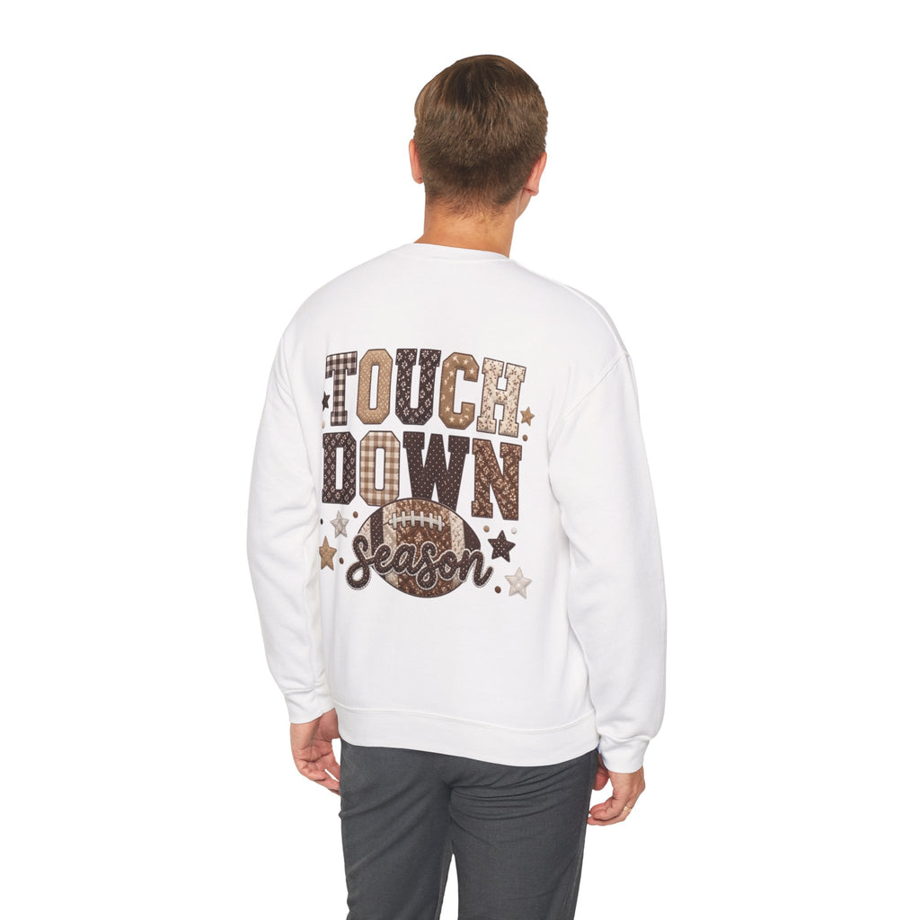 ORVIAN — Touchdown Season Football Bow Crewneck, Sparkle Game Day Sporty Unisex Heavy Blend