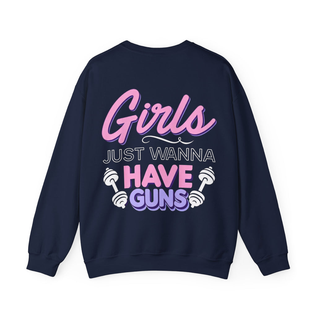 ORVIAN — Muscle Mommy Girls Just Wanna Have Guns Crewneck, Bold Feminine Typography Unisex