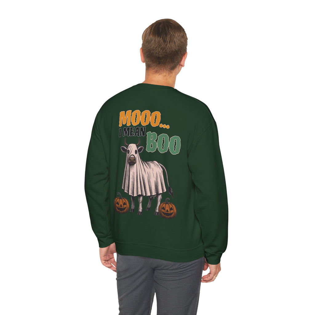 ORVIAN — Howdy Fall Wéstern Pumpkin & Ghost Cow Crewneck, Moo I Mean Boo Halloween Unisex