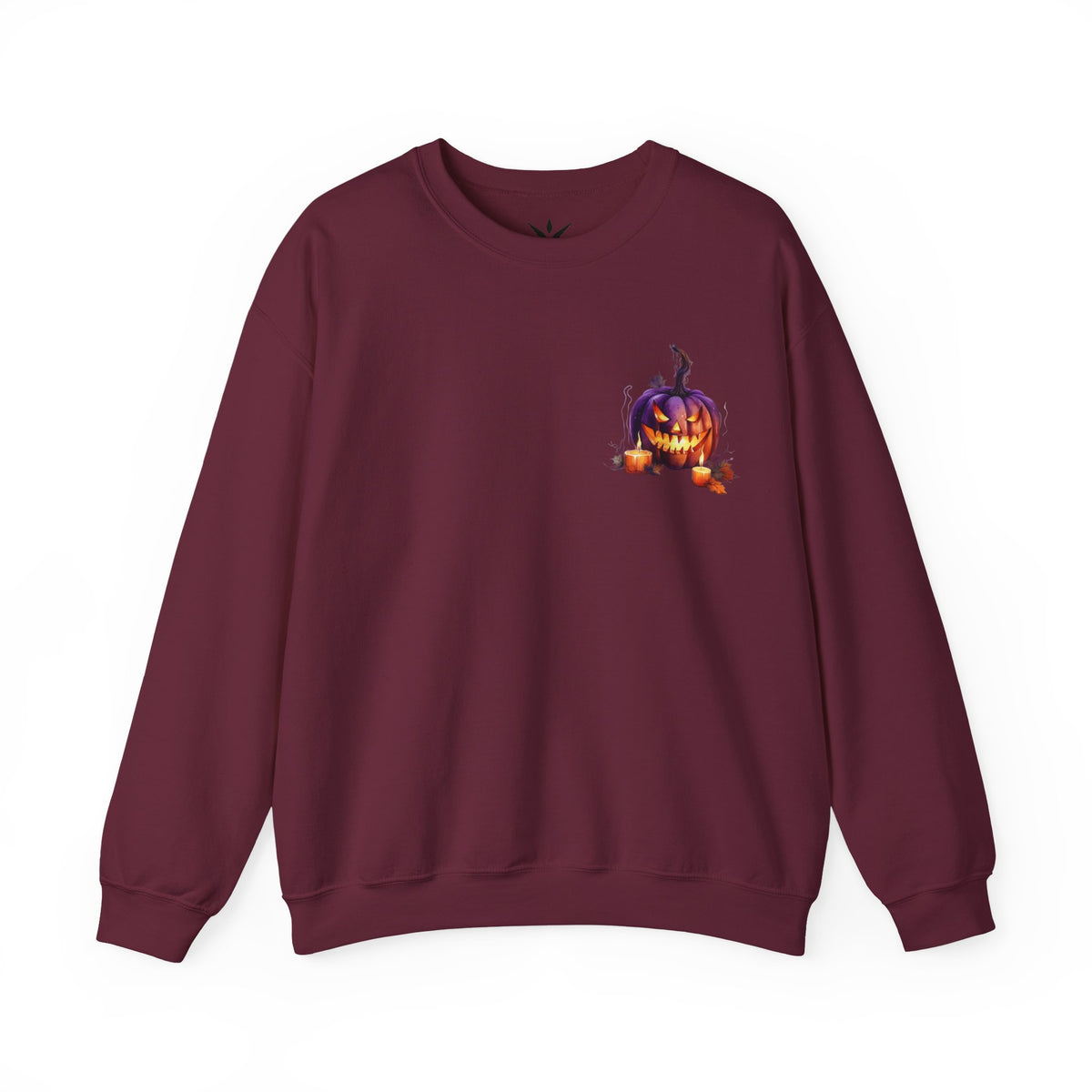 ORVIAN — Watercolor Haunted Castle Halloween Crewneck, Purple Jack-o'-Lantern Unisex Heavy Blend