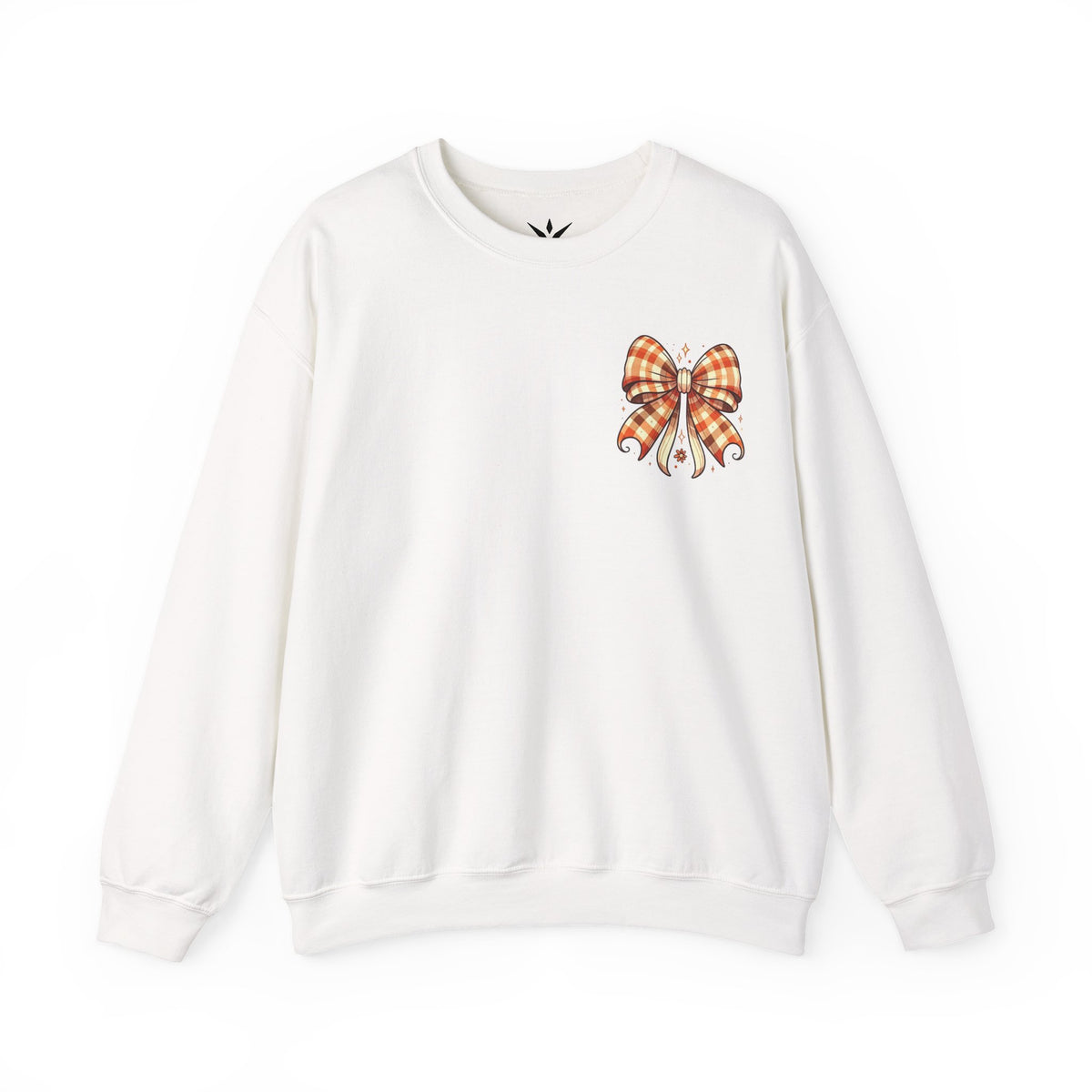 ORVIAN — Ghostly Coffee Break Coquette Bow Crewneck, Cozy Pumpkin Spice Halloween Unisex