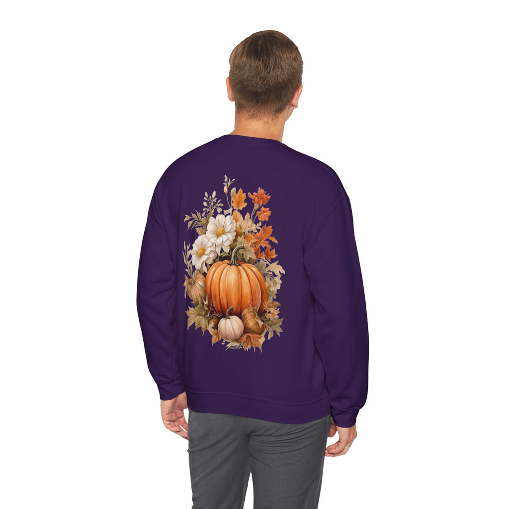 ORVIAN — Pumpkin Spice & Autumn Botanicals Crewneck, Floral Pumpkin Fall Unisex Sweatshirt