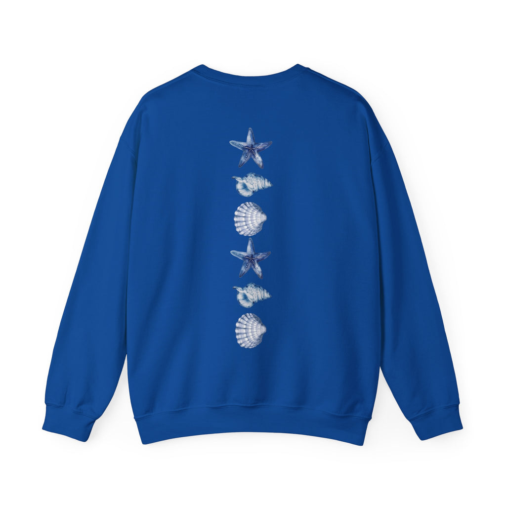 ORVIAN — Sea Turtle & Seashell Starfish Crewneck, Coastal Ocean Nautical Unisex Heavy Blend