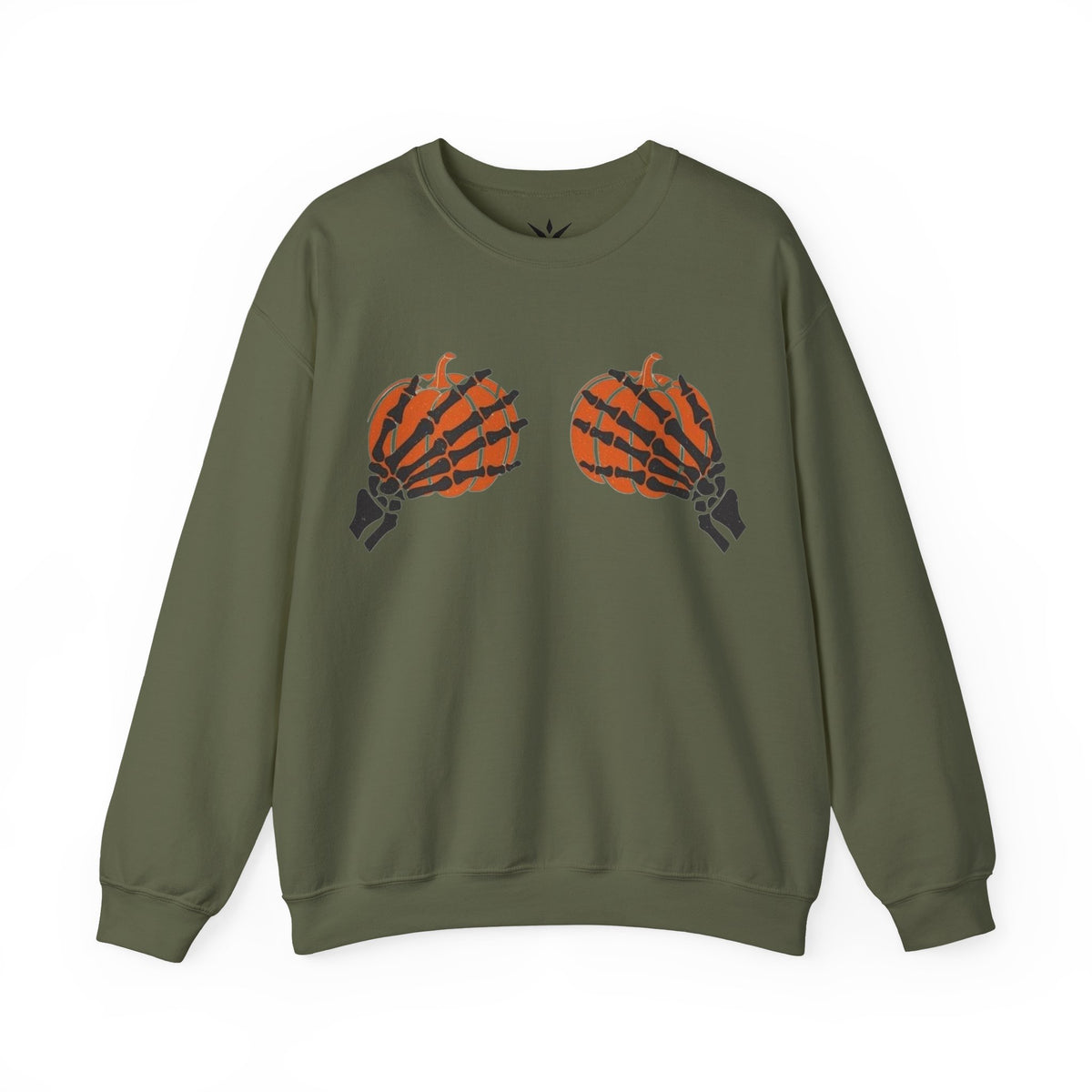 ORVIAN — Pumpkin Bra & Trick or Treat Halloween Crewneck, Skeleton Hands Unisex Heavy Blend