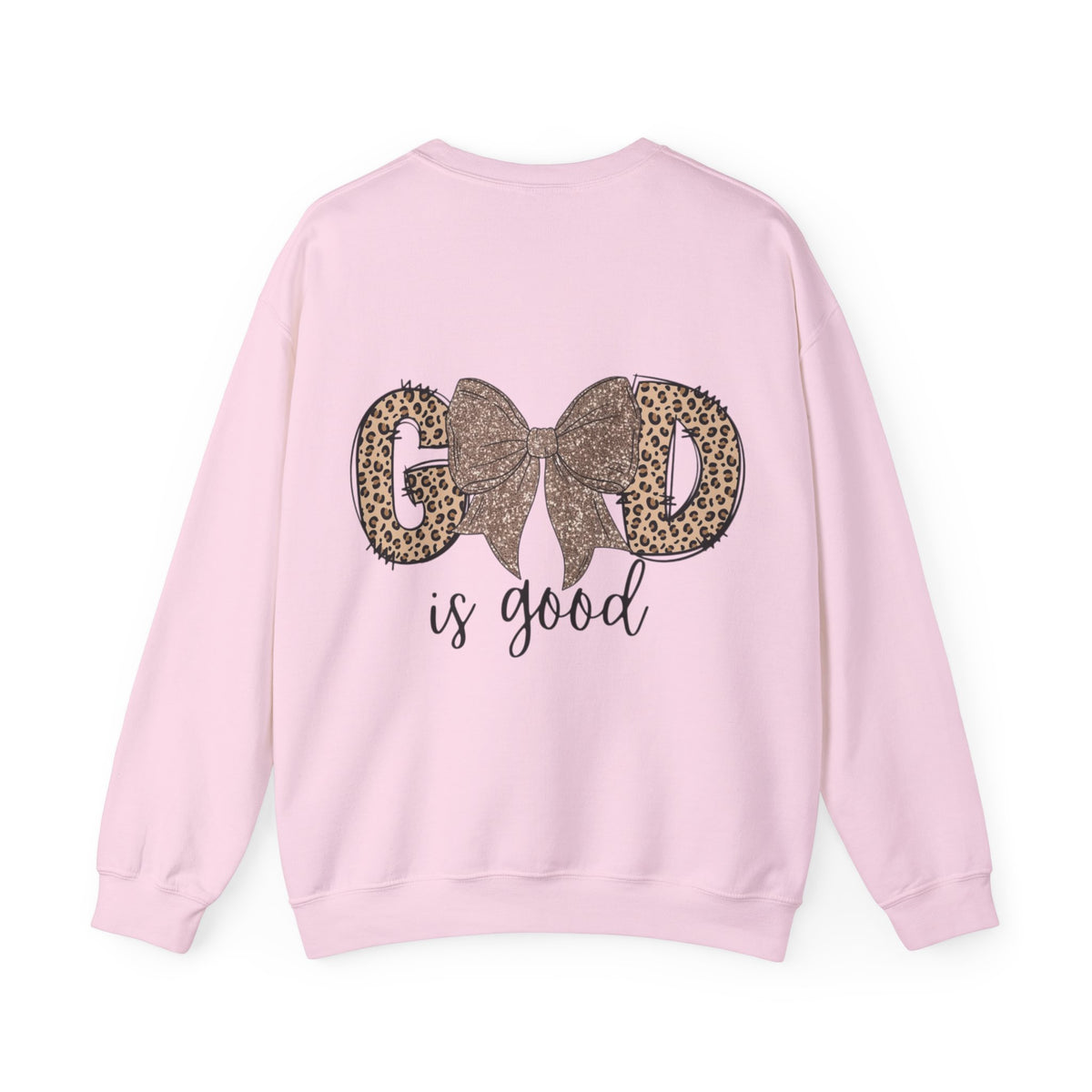 ORVIAN — Leopard Is The New Black & God Is Good Coquette Bow Crewneck, Faith-Inspired Unisex