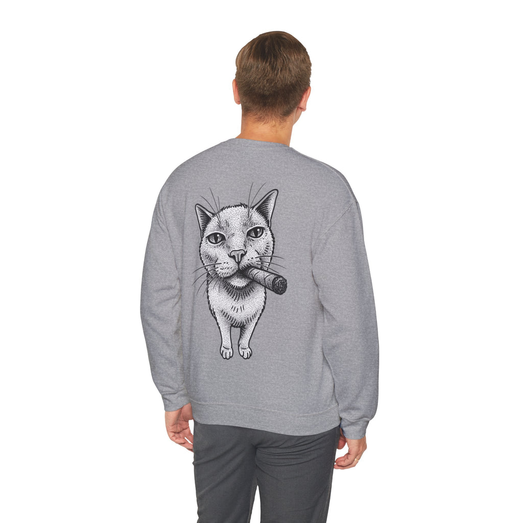 ORVIAN — Chaos Cat Crewneck, Reversed Lettering & Rebel Cat Graphic Unisex Heavy Blend