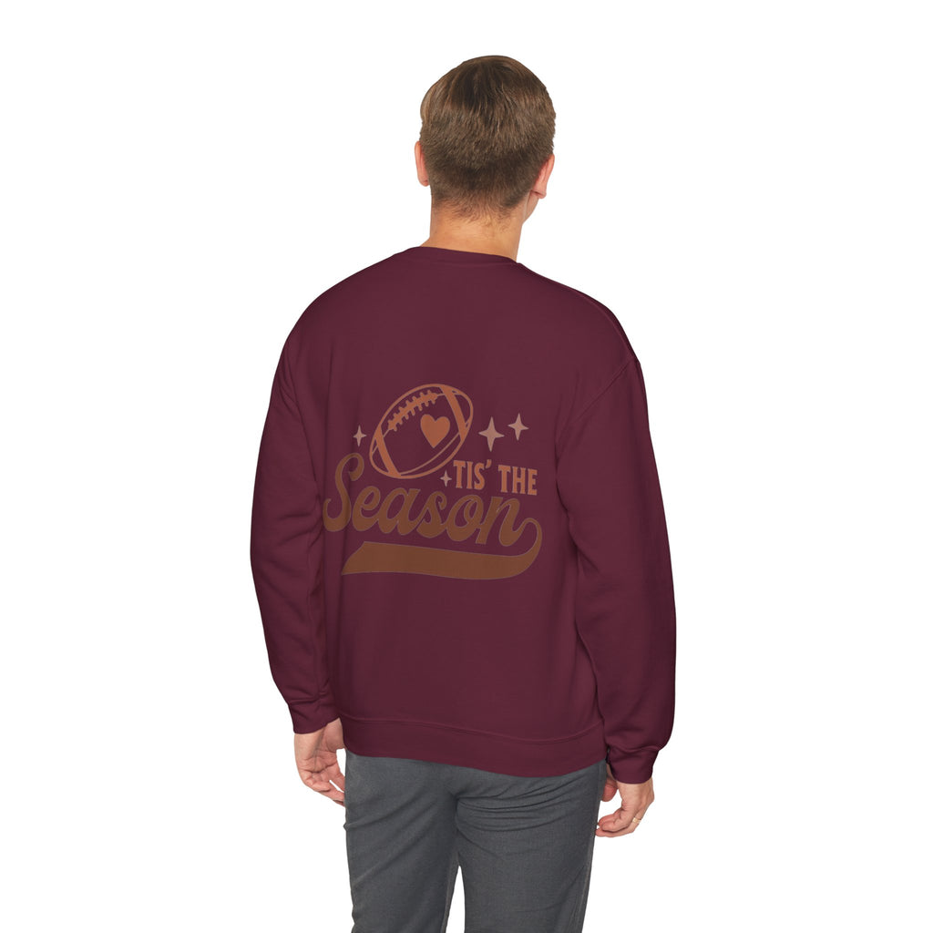 ORVIAN — Cuddles & Touchdowns Football Crewneck, Heart Football Game Day Unisex Heavy Blend