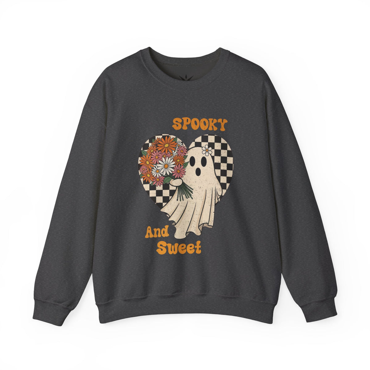 ORVIAN — Spooky & Sweet Ghost Crewneck, Coquette Bow Heart Halloween Unisex Sweatshirt