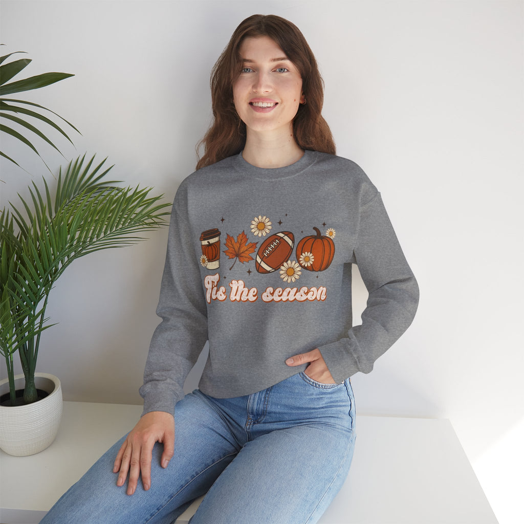 ORVIAN — ’Tis the Season Fall & Football Crewneck, Fall Sweet Fall Daisy Unisex Heavy Blend