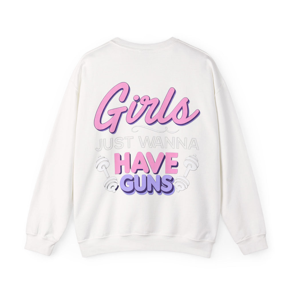 ORVIAN — Muscle Mommy Girls Just Wanna Have Guns Crewneck, Bold Feminine Typography Unisex