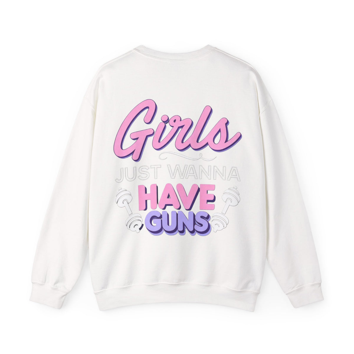 ORVIAN — Muscle Mommy Girls Just Wanna Have Guns Crewneck, Bold Feminine Typography Unisex