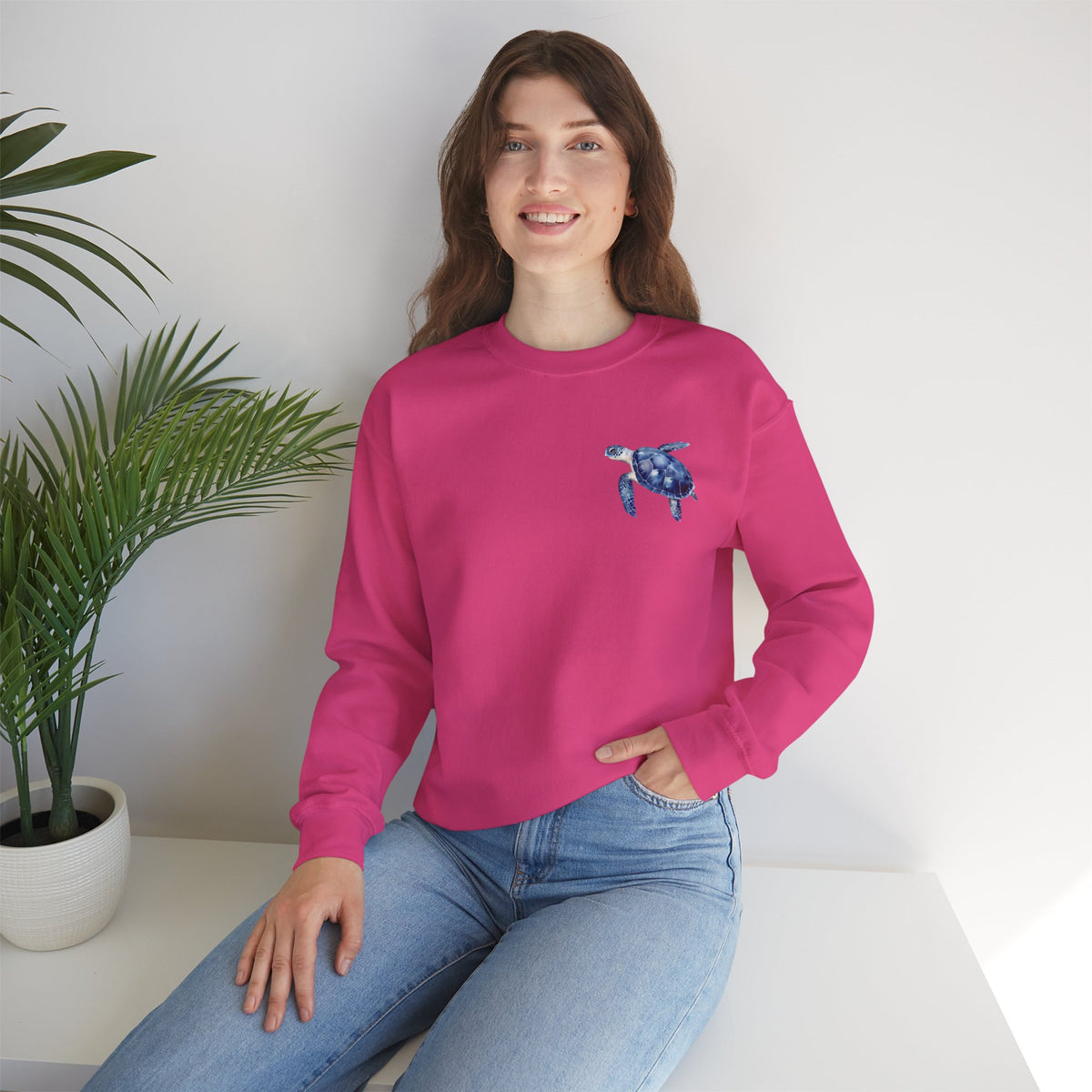 ORVIAN — Sea Turtle & Seashell Starfish Crewneck, Coastal Ocean Nautical Unisex Heavy Blend