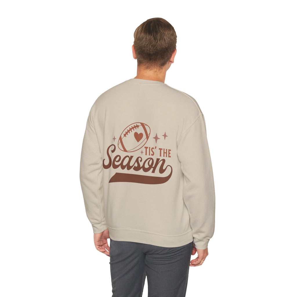 ORVIAN — Cuddles & Touchdowns Football Crewneck, Heart Football Game Day Unisex Heavy Blend