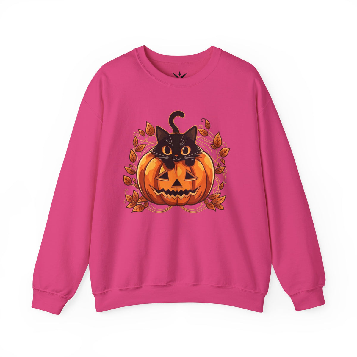 ORVIAN — Black Cat & Pumpkin Halloween Crewneck, Ghost & Coquette Bow Unisex Heavy Blend